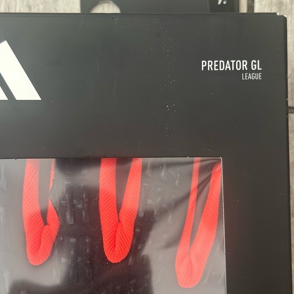 New Adidas Goalkeeper Gloves Predator Size 9 GL  League Orange Black IN1600 - Picture 2 of 4